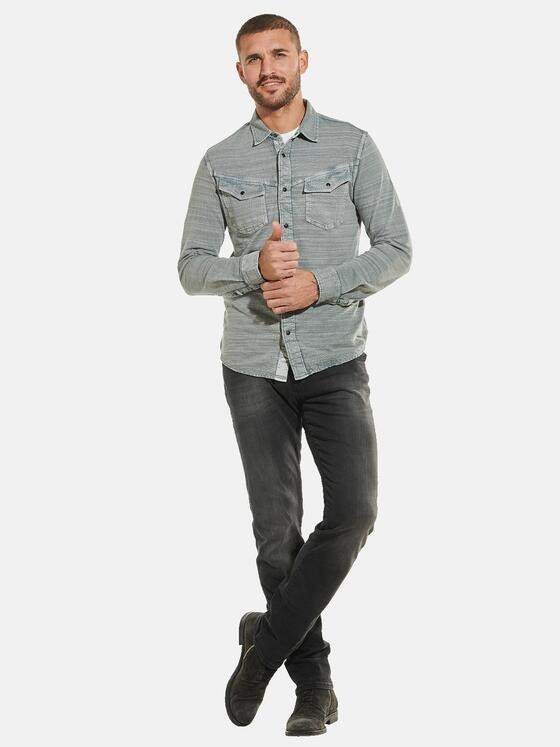 emilio adani Herren Polo-Shirt langarm Grau 32294