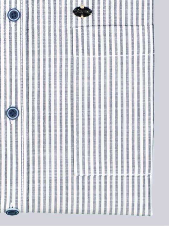 engbers Herren Langarm-Hemd gemustert Saphirblau 38499