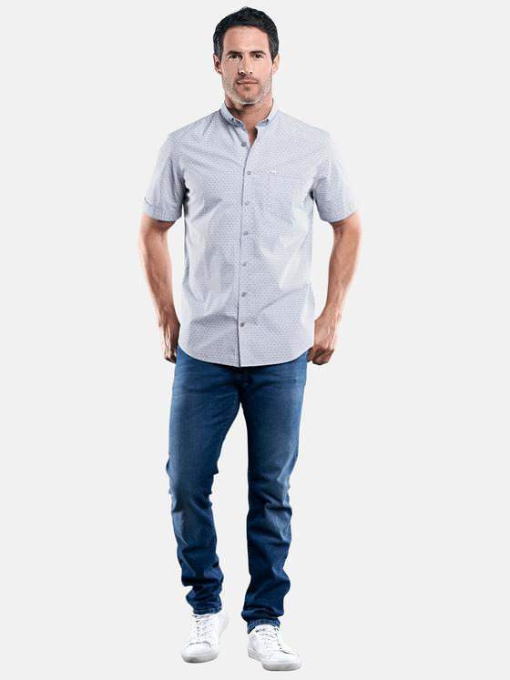 engbers Herren Dezent gemustertes Hemd Royalblau 29463