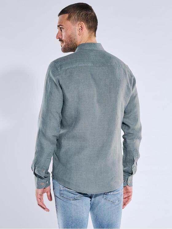 emilio adani Herren Hemd uni Dunkelgruen 40342