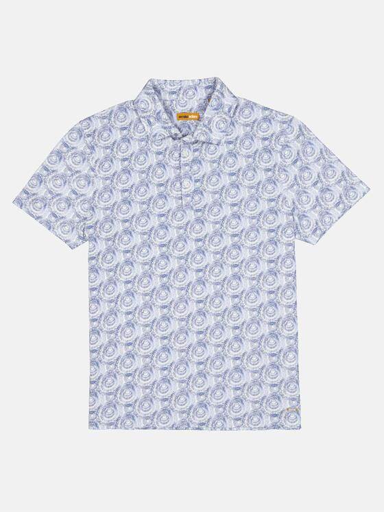 emilio adani Herren Polo-Shirt gemustert Weiß 33277