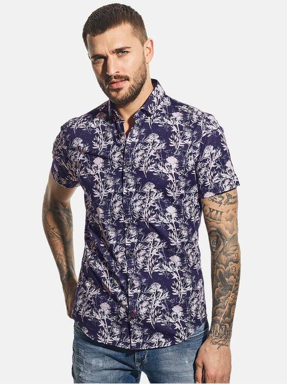 emilio adani Herren Hemd kurzarm Blau 31220