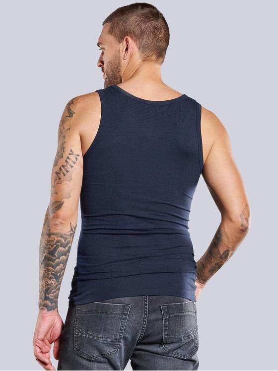 emilio adani Herren Tank-Top uni Blau 38169