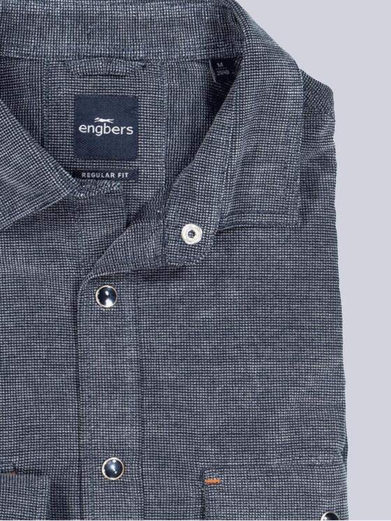 engbers Herren Langarm-Hemd uni Blau 35544