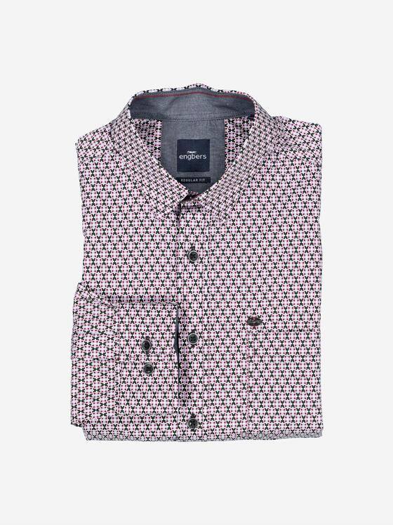 engbers Herren Langarm-Hemd gemustert Magenta 37638