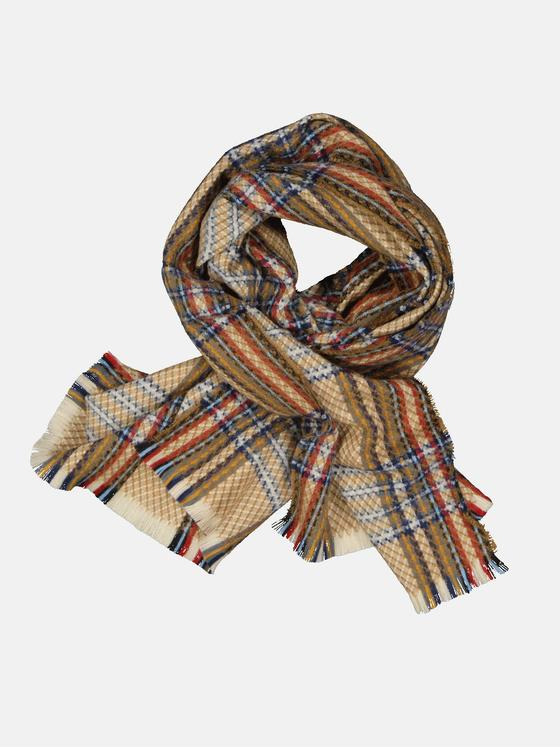 engbers Herren Strickschal kariert Braunbeige 33903