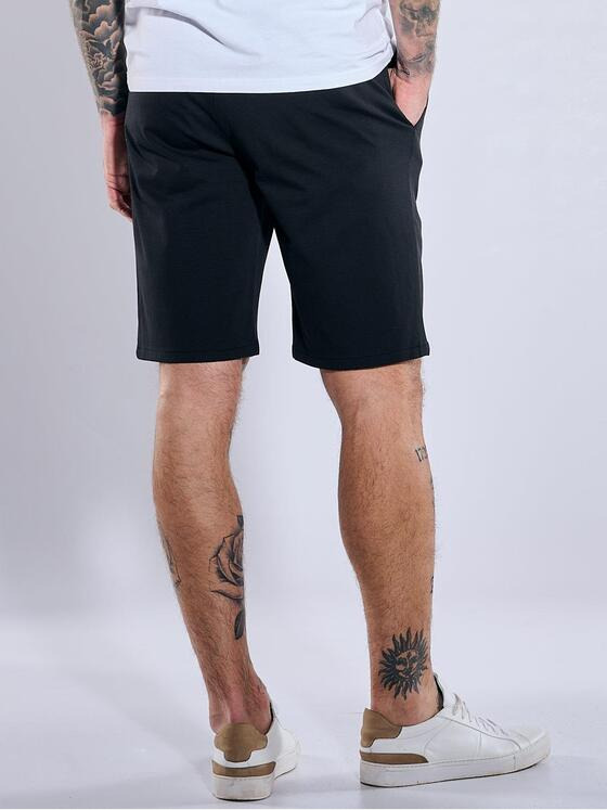 emilio adani Herren Chino-Bermuda slim fit Schwarz 37049