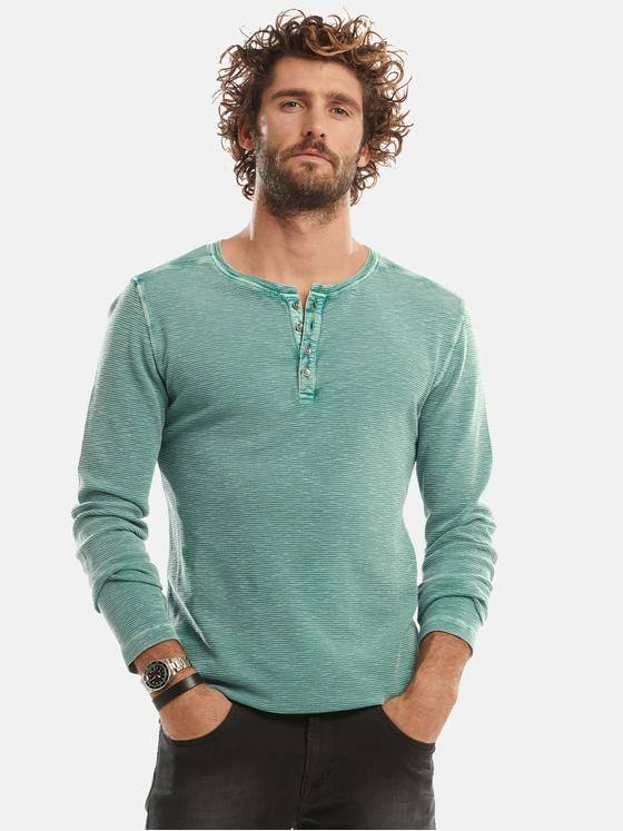emilio adani Herren Henley Shirt Türkis 30958