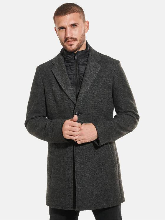 emilio adani Herren Mantel strukturiert Grau 32245
