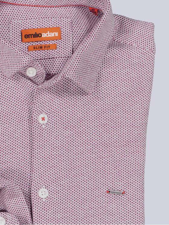 emilio adani Herren Langarm-Hemd slim fit Rot 36025