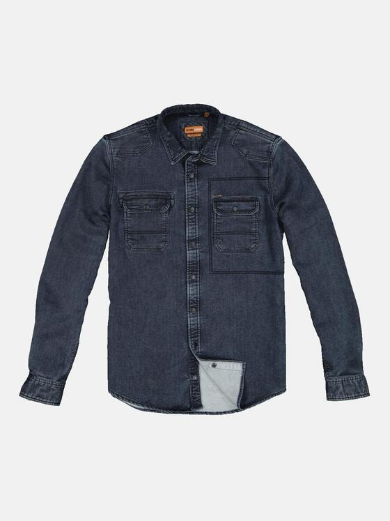 emilio adani Herren Hemd uni Saphirblau 33625