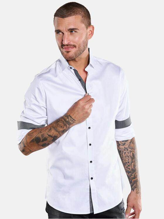 emilio adani Herren Langarm-Hemd "My Favorite" Reinweiss 34059