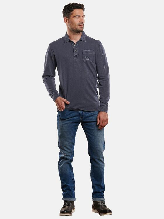 engbers Herren Polo-Shirt aus gewebtem Jersey Indigoblau 31915