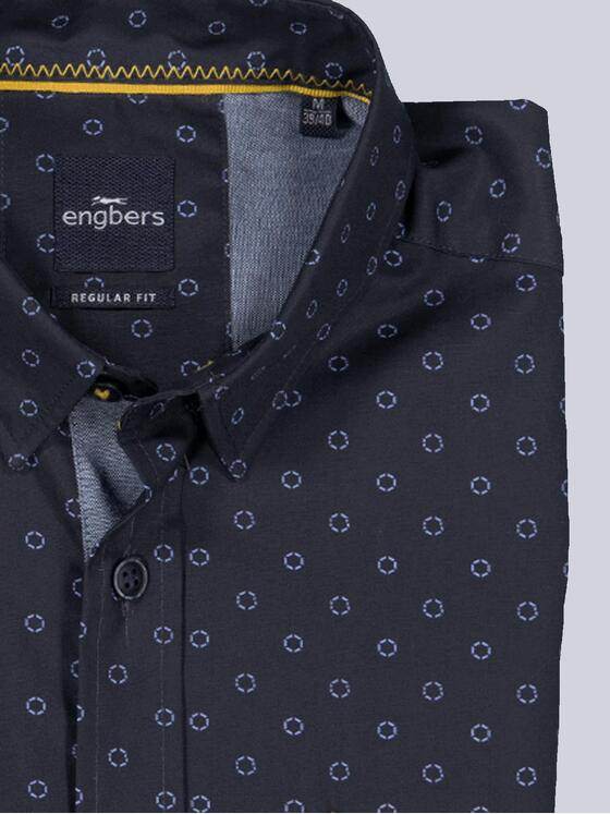 engbers Herren Langarm-Hemd gemustert Blau 36163