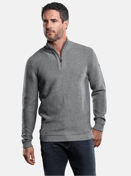 engbers Herren Pullover Polokragen Silbergrau 28948
