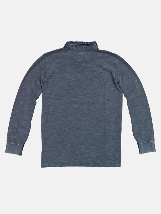 engbers Herren Langarm-Shirt Polokragen Blau 32441