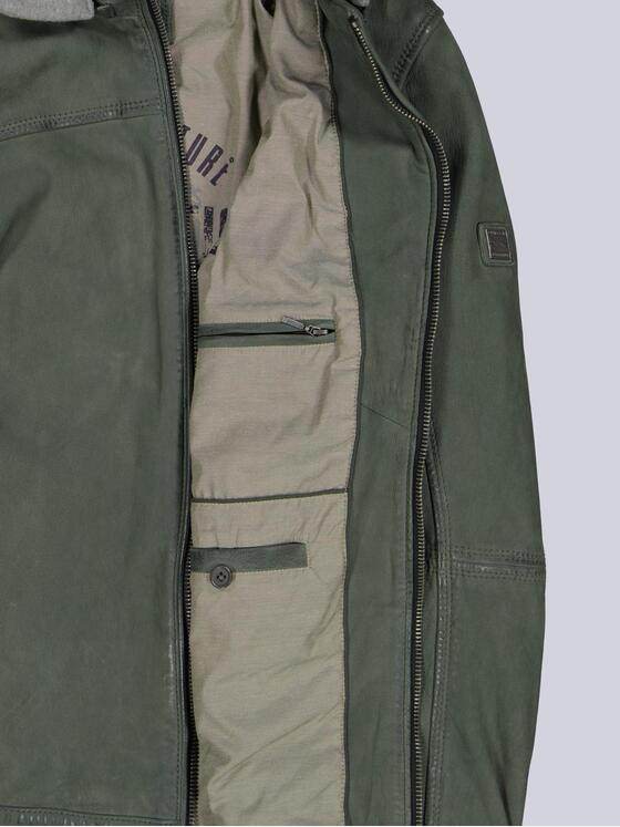 engbers Herren Lederjacke mit abnehmbarer Kapuze Oliv 38278