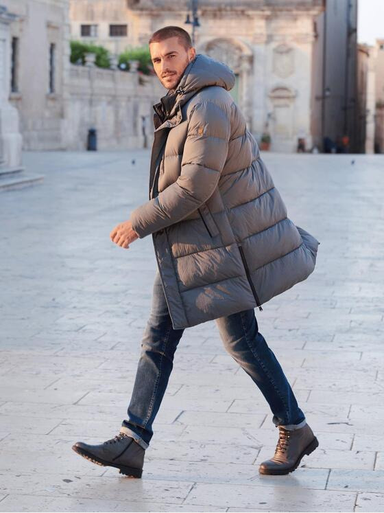 emilio adani Herren Mantel Grau 35430