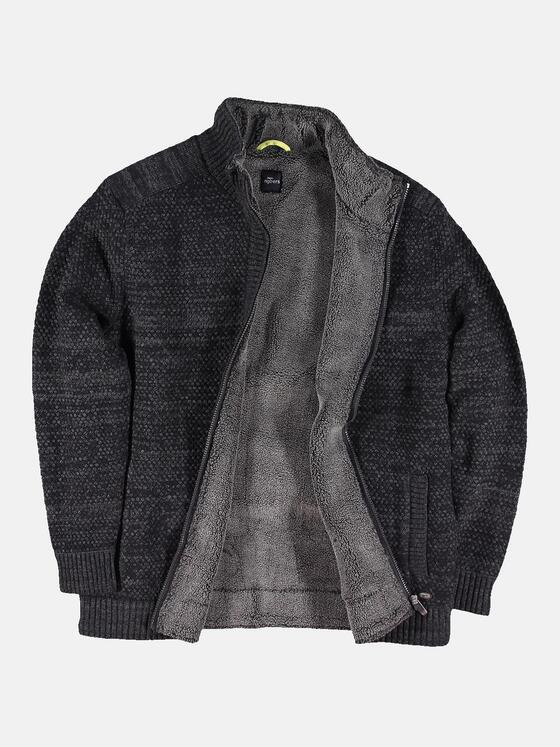 engbers Herren Strickjacke mit Fleecefütterung Saphirblau 30478