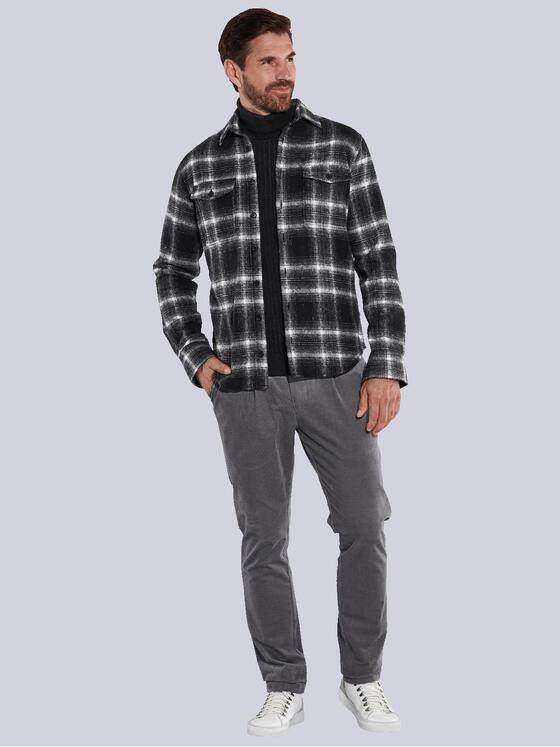 ENGBERS GERMANY Herren Overshirt aus softer Flanell-Warenqualität Schwarz 35459