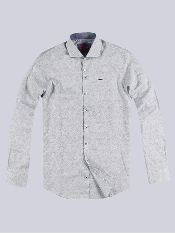 emilio adani Herren Langarm-Hemd gemustert Blau 32068