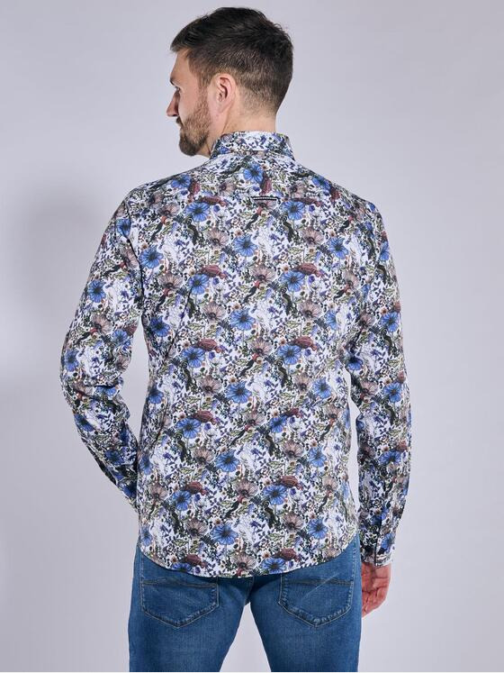 engbers Herren Langarm-Hemd gemustert Royalblau 36225