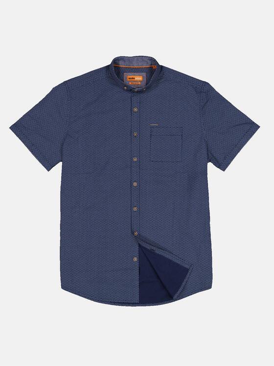 emilio adani Herren Kurzarm-Hemd gemustert Blau 33404