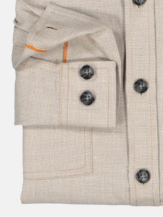 emilio adani Herren Langarm-Hemd regular Beige 36855