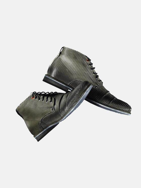 emilio adani Herren Boots mit geprägtem Leder Grau 29110