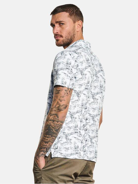 emilio adani Herren Polo-Shirt gemustert Weiß 32682