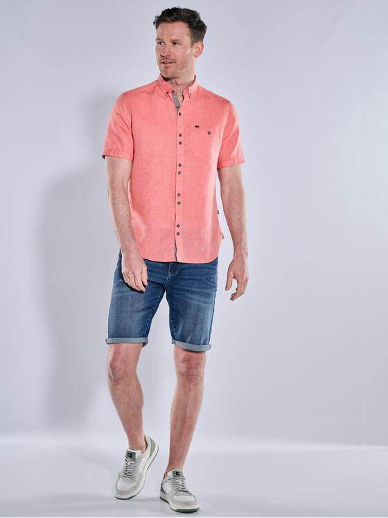 engbers Herren Kurzarm-Hemd mit Leinenanteil Hellrot 38382