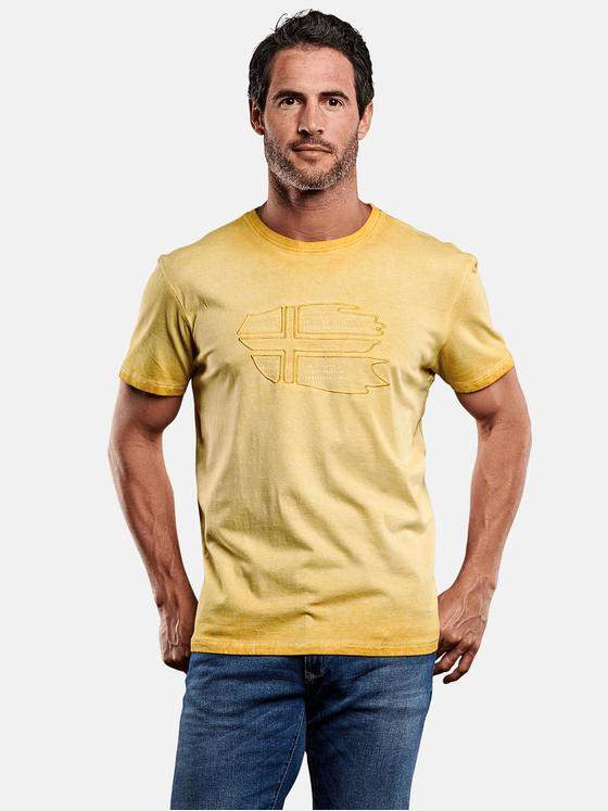 engbers Herren T-Shirt mit Applikationen Sonnenorange 28008