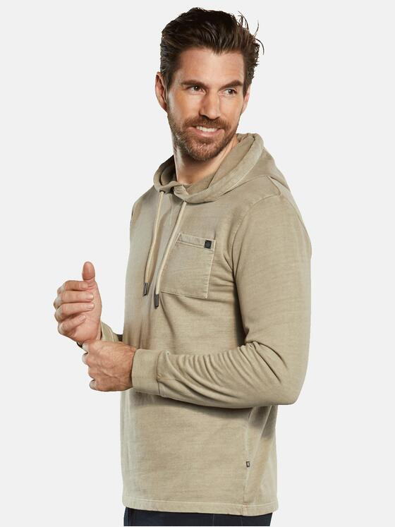 ENGBERS GERMANY Herren Langarmshirt mit Kapuze Beige 34527