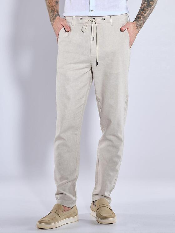 emilio adani Herren Anzug-Hose slim fit Beige 36541