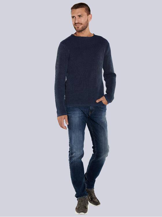 emilio adani Herren Pullover strukturiert Blau 36069