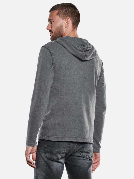 emilio adani Herren Langarm-Shirt mit Kapuze Grau 33351