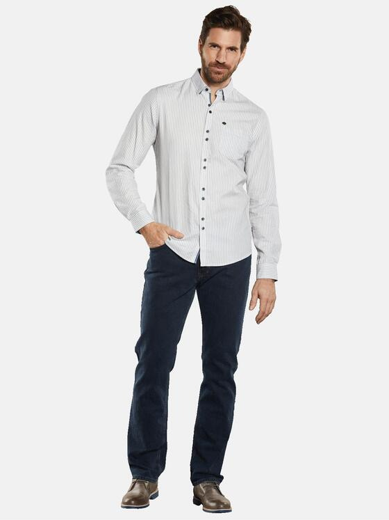 engbers Herren Langarm-Hemd gestreift Blau 34304