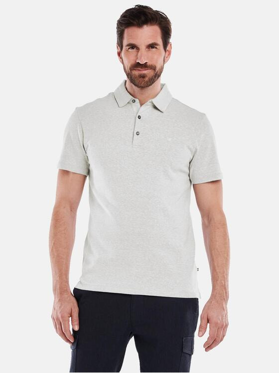 ENGBERS GERMANY Herren Polo-Shirt mit Leinen Grau 35081