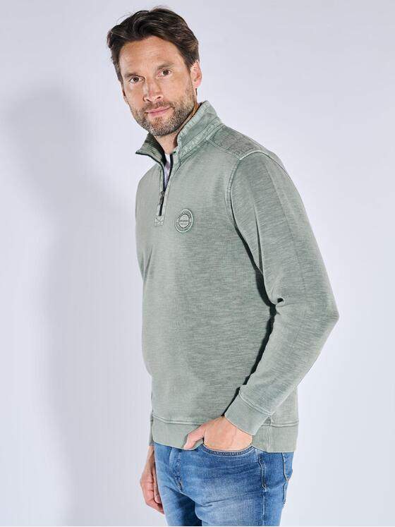 engbers Herren Sweatshirt strukturiert Gruen 39539