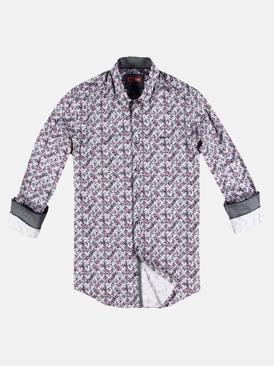 emilio adani Herren Bedrucktes Langarmhemd Rot 30814