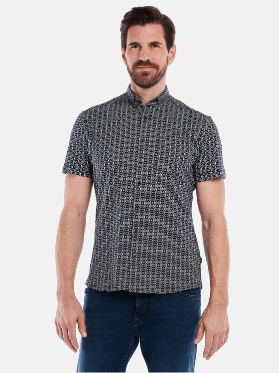 engbers Herren Kurzarm-Hemd slim fit Blau 35028
