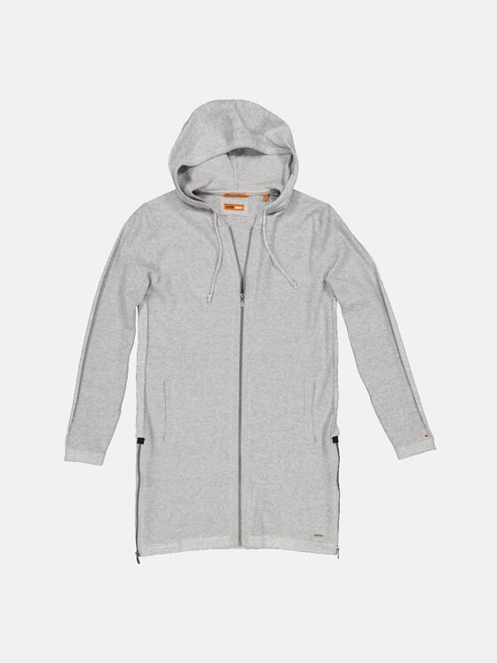 emilio adani Herren Cardigan mit Kapuze Grau 33009