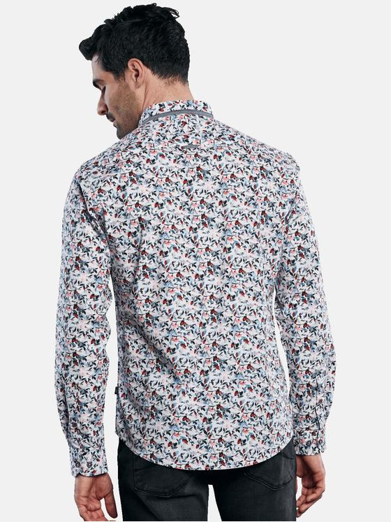 engbers Herren Langarm-Hemd mit All-Over-Print Feuerrot 31770