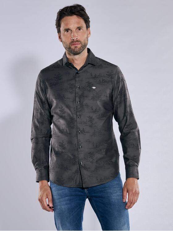 engbers Herren Langarm-Hemd gemustert Braun 37758