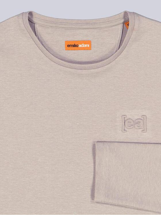 emilio adani Herren Langarm-Shirt strukturiert Braunbeige 39313