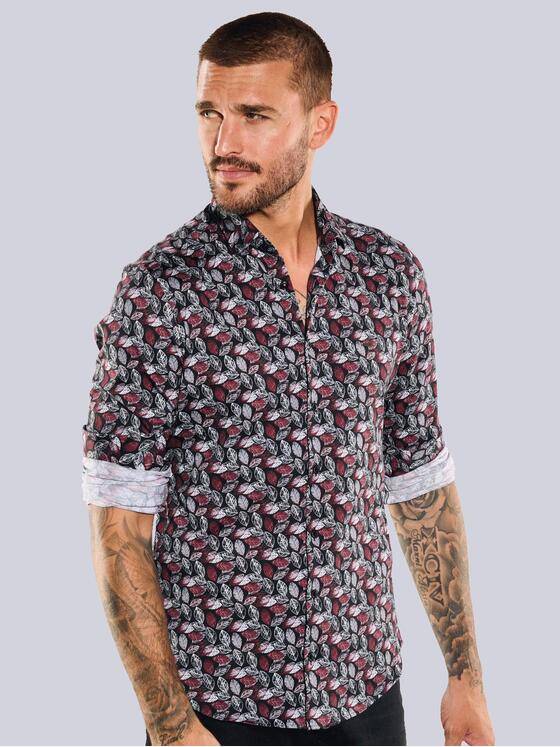 emilio adani Herren Langarm-Hemd slim fit Rot 35513