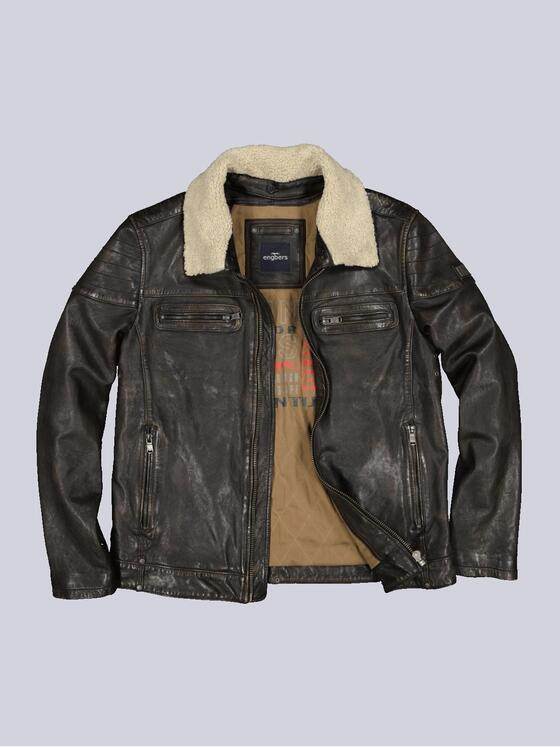 engbers Herren Lederjacke regular Braun 35444