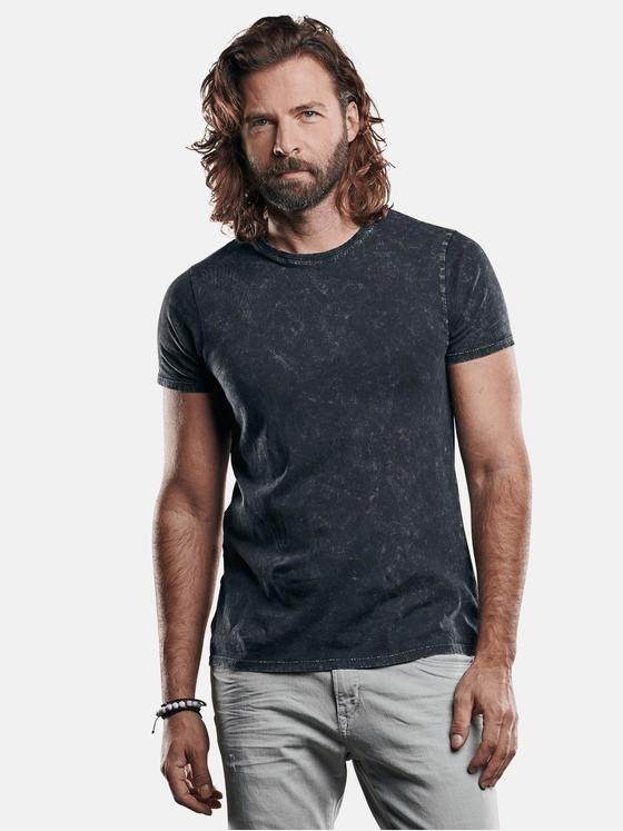 emilio adani Herren Basic T-Shirt mit spannendem Farbeffekt Grau 29187