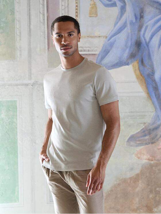 emilio adani Herren T-Shirt uni Beige 39166