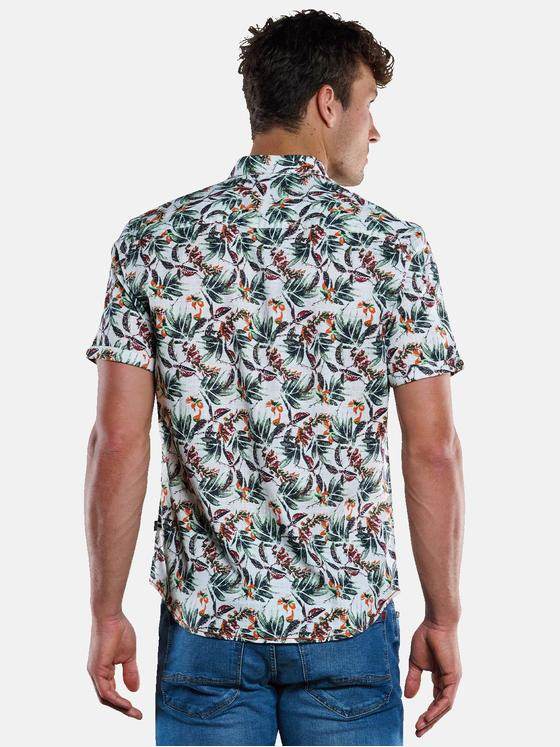 engbers Herren Kurzarm-Hemd gemustert Oliv 33441